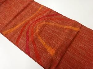 リサイクル　手織り紬抽象模様織出し名古屋帯